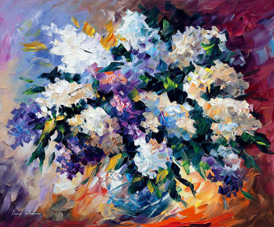 SMALL LILAC  PALETTE KNIFE Oil Painting On Canvas By Leonid Afremov