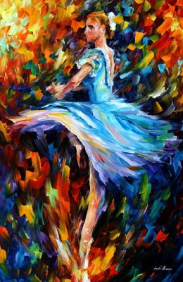 SPINNING DANCE  PALETTE KNIFE Oil Painting On Canvas By Leonid Afremov
