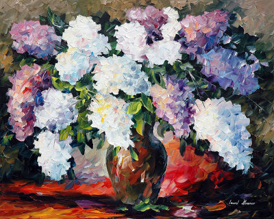 SPRING LILAC  PALETTE KNIFE Oil Painting On Canvas By Leonid Afremov