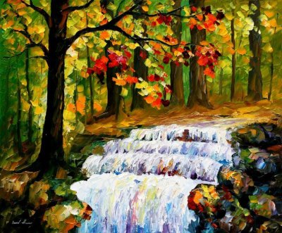 SPRING MORNING STREAM  oil painting on canvas