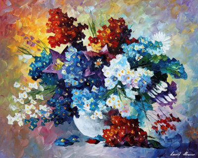 SPRING'S SMILES  PALETTE KNIFE Oil Painting On Canvas By Leonid Afremov