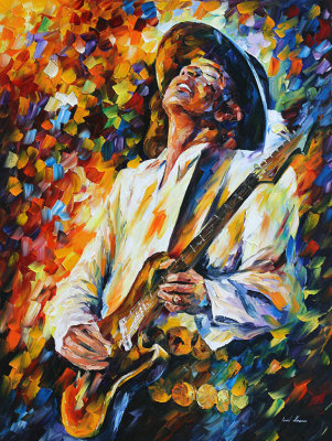 STEVIE RAY VAUGHAN 2  PALETTE KNIFE Oil Painting On Canvas By Leonid Afremov