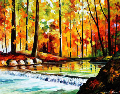 STREAM IN THE FOREST  oil painting on canvas