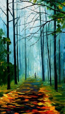 SUMMER FOGGY FOREST  oil painting on canvas