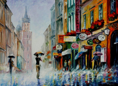 SUMMER DOWNPOUR  oil painting on canvas