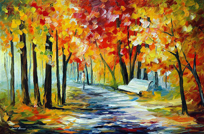 SUNNY BENCH  oil painting on canvas