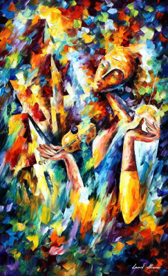SWEET COLORFUL DREAMS  PALETTE KNIFE Oil Painting On Canvas By Leonid Afremov