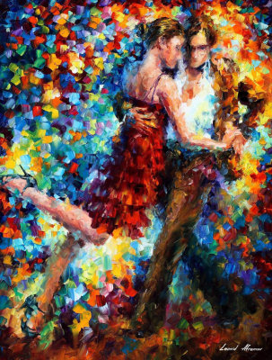 TANGO OF TRIUMPH  PALETTE KNIFE Oil Painting On Canvas By Leonid Afremov