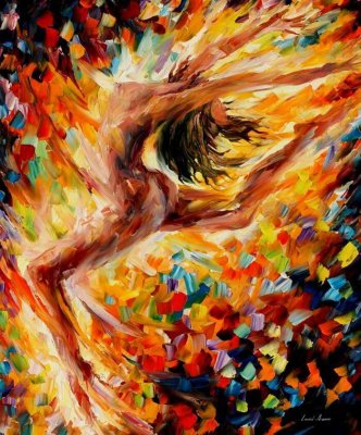 THE DANCE OF LOVE  PALETTE KNIFE Oil Painting On Canvas By Leonid Afremov
