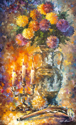 THE FLAMES OF MEMORY  PALETTE KNIFE Oil Painting On Canvas By Leonid Afremov