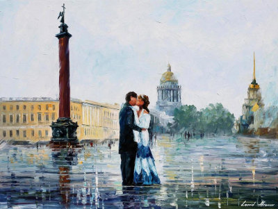 KISS IN ST. PETERSBURG  oil painting on canvas