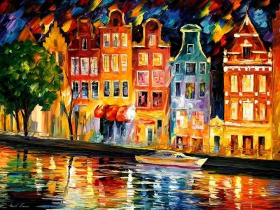 THE MAGICAL SKY OF AMSTERDAM  oil painting on canvas