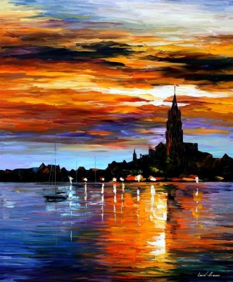 THE SKY OF SPAIN PALETTE KNIFE Oil Painting On Canvas By Leonid Afremov