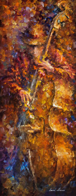 THE SOUNDS OF BASS  PALETTE KNIFE Oil Painting On Canvas By Leonid Afremov