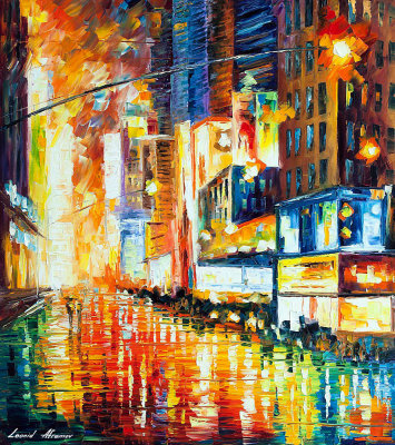 TIMES SQUARE AT NIGHT  oil painting on canvas