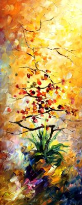 TREE  PALETTE KNIFE Oil Painting On Canvas By Leonid Afremov