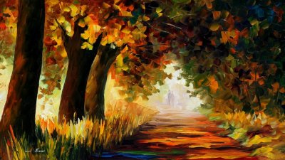 UNDER THE ARCH OF AUTUMN  oil painting on canvas