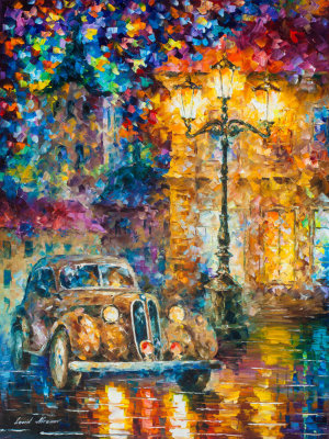VINTAGE CAR COLLECTION - PIECE 1/14  Original Oil Painting On Canvas By Leonid Afremov