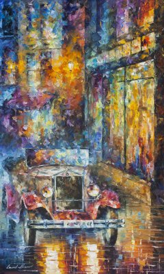 VINTAGE CAR COLLECTION - PIECE 10/14  Original Oil Painting On Canvas By Leonid Afremov