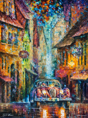 VINTAGE CAR COLLECTION - PIECE 2/14  Original Oil Painting On Canvas By Leonid Afremov