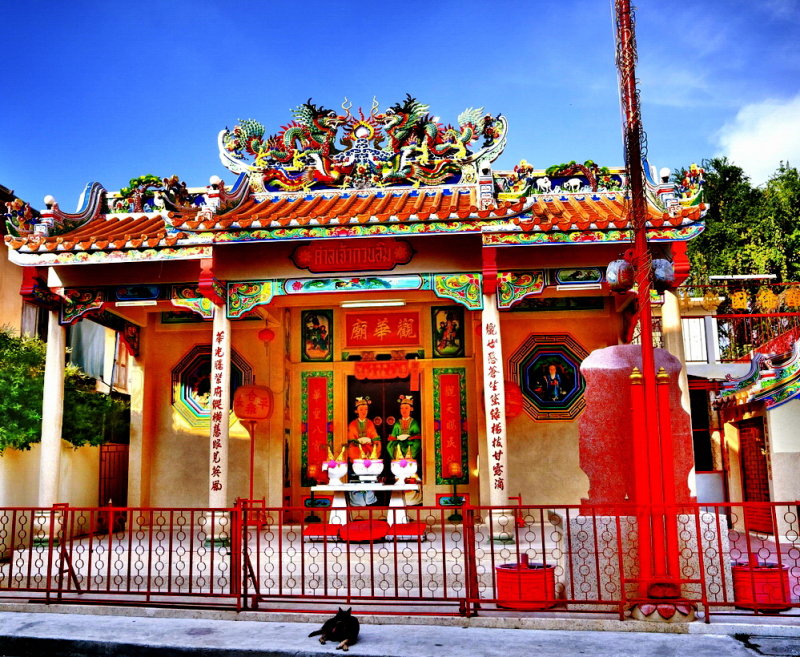 Chinese Temple on Walking Street -  Kanchanaburi
