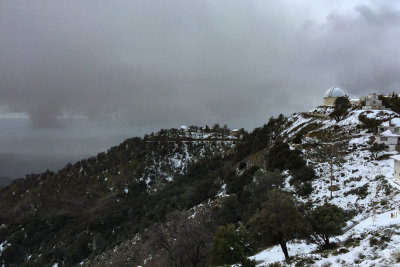 Lick observatory in snow