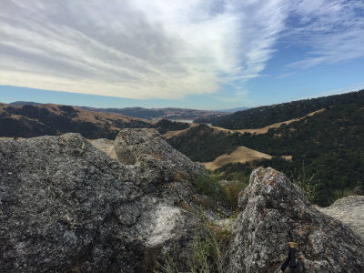 Long view toward Calaveras Lake from Flag Hill