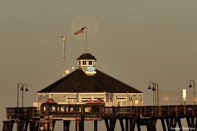 Moonset at Imperial Beach Pier