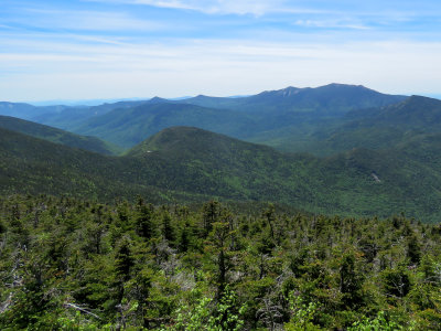 view of Franconia Ridge and Galehead from N. Twin