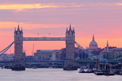 Tower Bridge and St. Paul Cathedral, June 2022