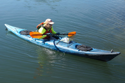 Blue kayak.