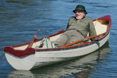Lance Gundersonin his Rangeley.