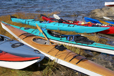 Assorted kayaks.