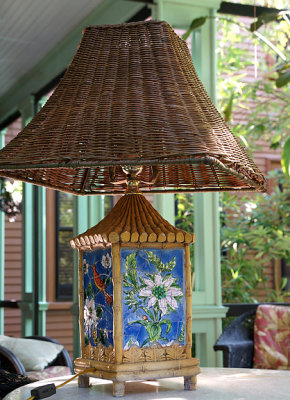 Porch, bamboo lamp.
