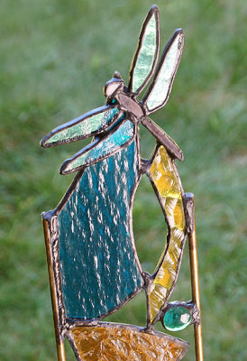 Stained glass dragonfly.