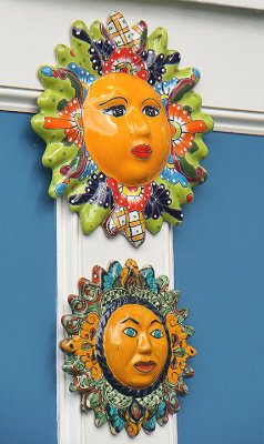Ceramic sun disks.