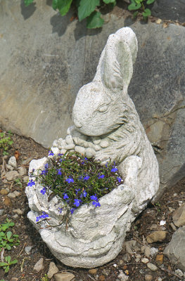 White rabbit sculpture.
