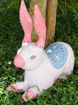 Rabbit sculpture.