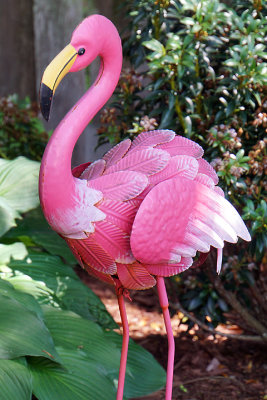 Flamingo sculpture.