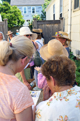 Visitors queued.