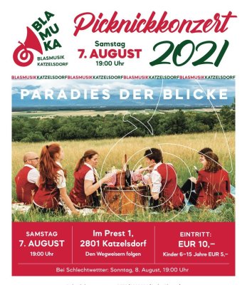 Picknickkonzert der BLAMUKA, Prest, Katzelsdorf - Eichbchel am 7. August 2021