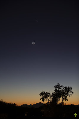 Crescent Moon Jupiter Saturn