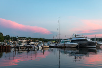 A Pink Sunset at the Harbor
