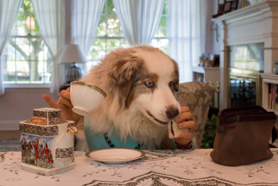 The Queen Having Tea and a Jam Sandwich