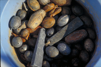 Sinkers In A Plastic Bucket