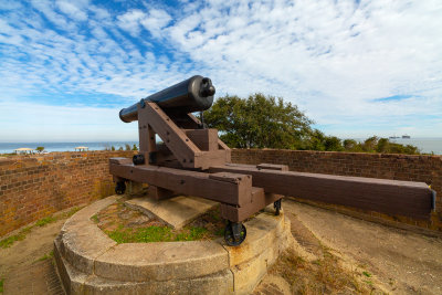 Fort Gaines, 32 Pounder Seacoast Gun, Pattern 1829 On Pivot Carriage, Southeast Bastion