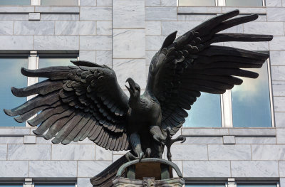 Eagle In Front Of Federal Reserve Bank Of Atlanta