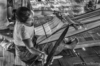 Weaving with Backstrap Loom