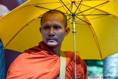 Monk with Umbrella