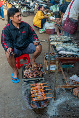 Grilled Frogs, Birds, and Fish Stuffed with Lemongrass